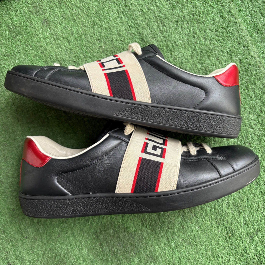 Gucci Stripe Black Aces Size 8