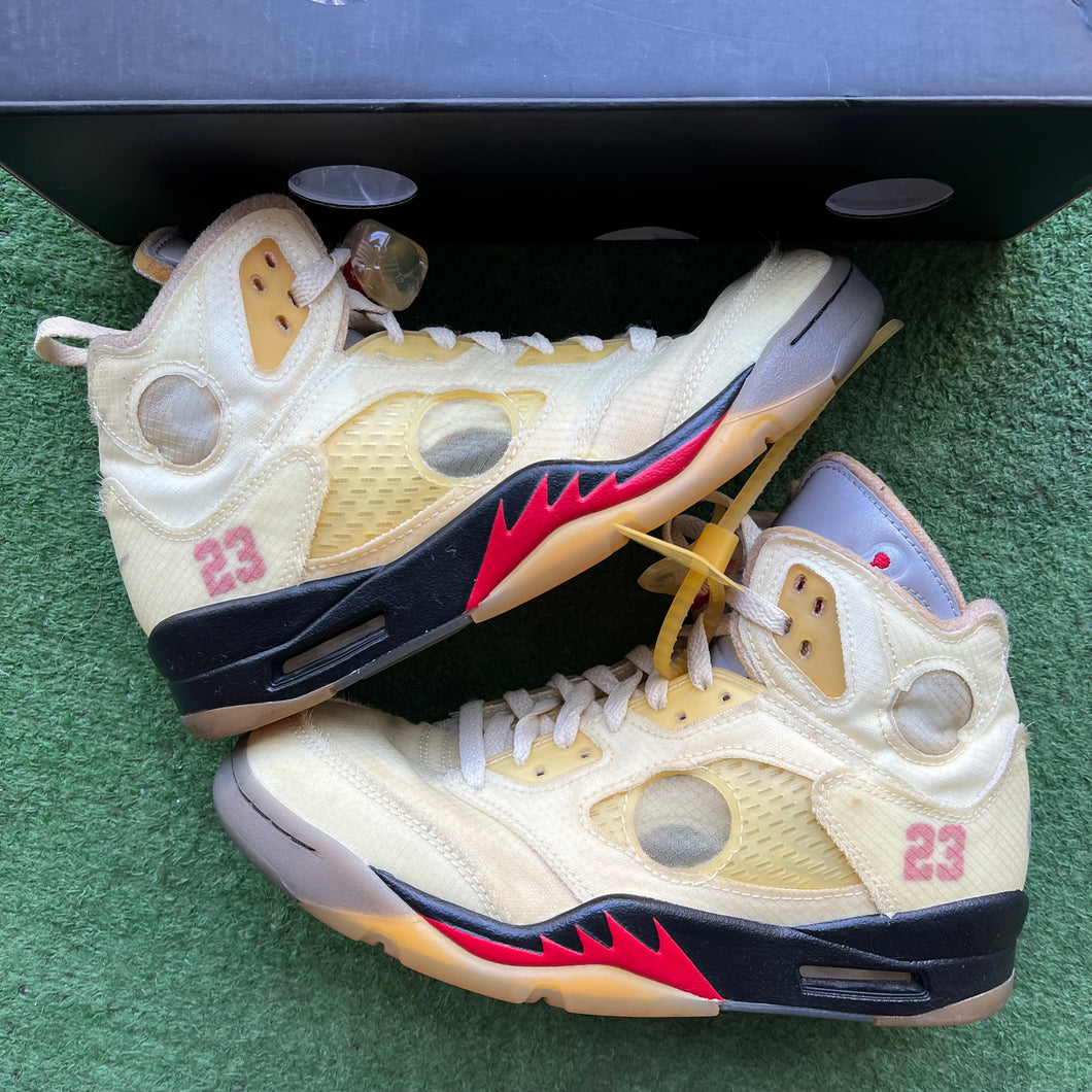 Jordan Off White Sail 5s Size 7