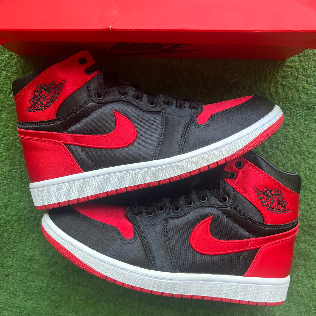 Jordan Satin Bred 1s Size 8.5W/7M