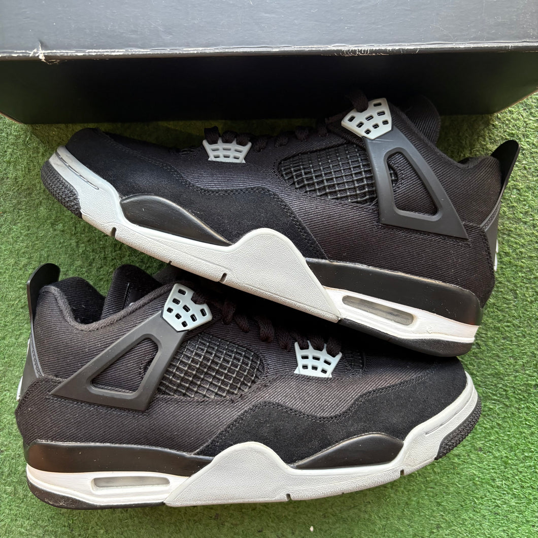 Jordan Black Canvas 4s Size 9