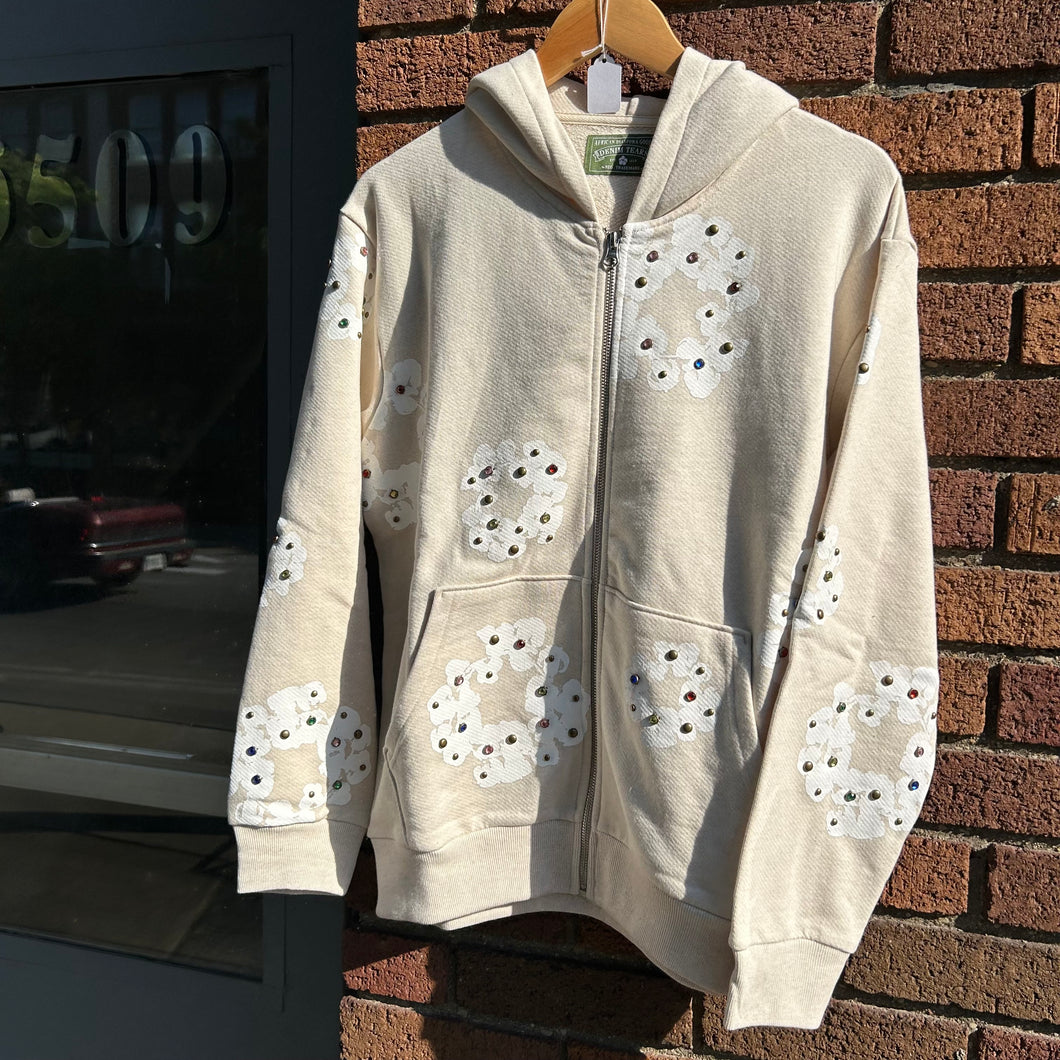 Denim Tears Rhinestone Zip Up Hoodie