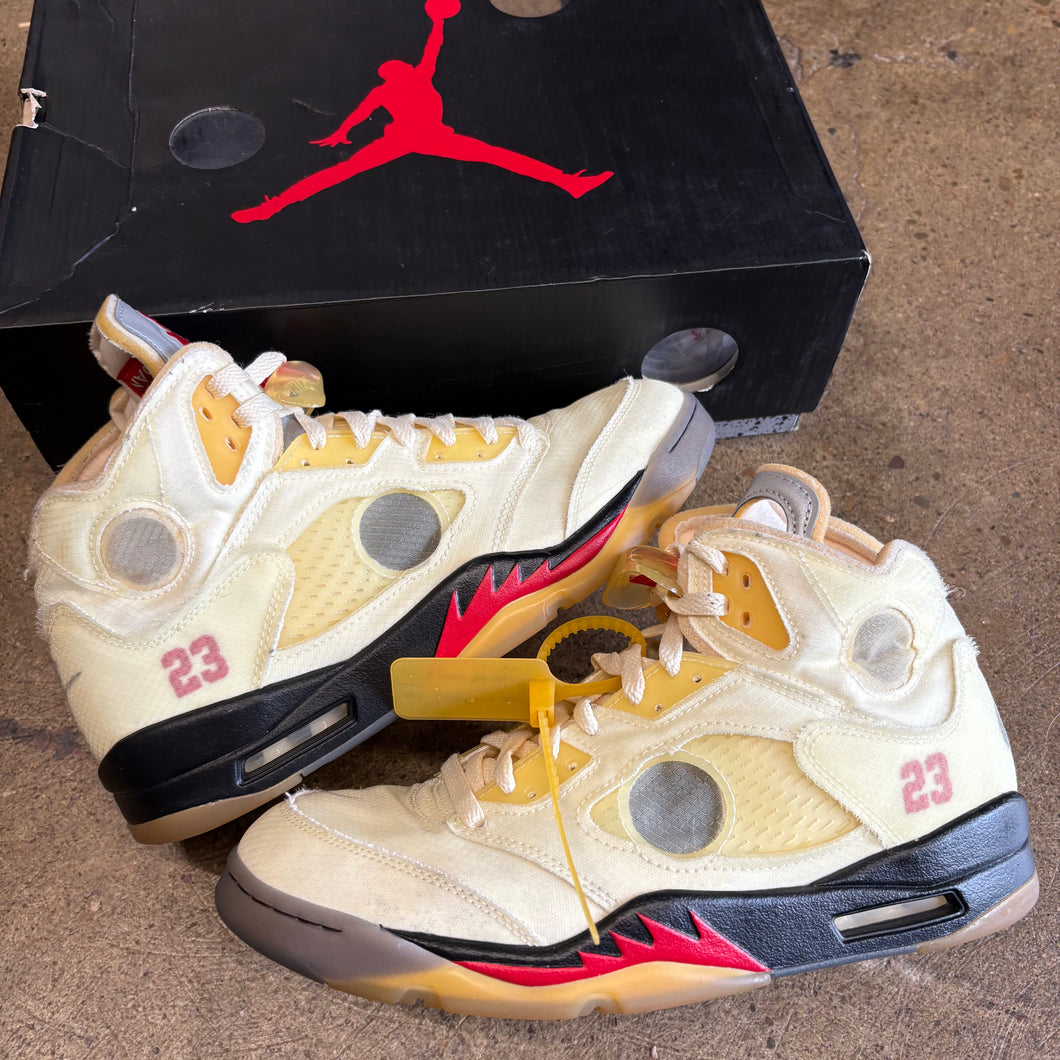 Jordan Off White Sail 5s Size 10.5