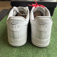 Load image into Gallery viewer, Nike Supreme All White Air Force 1s Size 9.5

