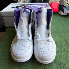 Load image into Gallery viewer, Jordan Metallic Purple 1s Size 9.5W/8M
