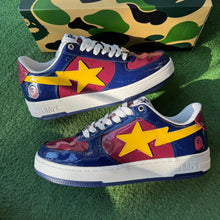 Load image into Gallery viewer, Bape Maroon Navy Bape STAs Size 10
