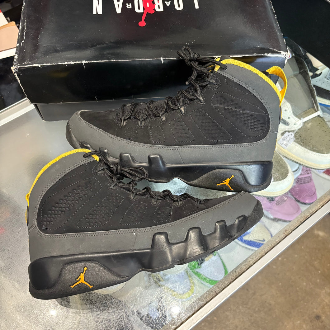 Jordan Charcoal Gold 9s Size 9
