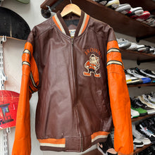 Load image into Gallery viewer, Vintage Cleveland Browns Mirage Leather Jacket Size XL
