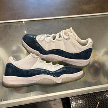 Load image into Gallery viewer, Jordan Navy Snakeskin Low 11s Size 11.5
