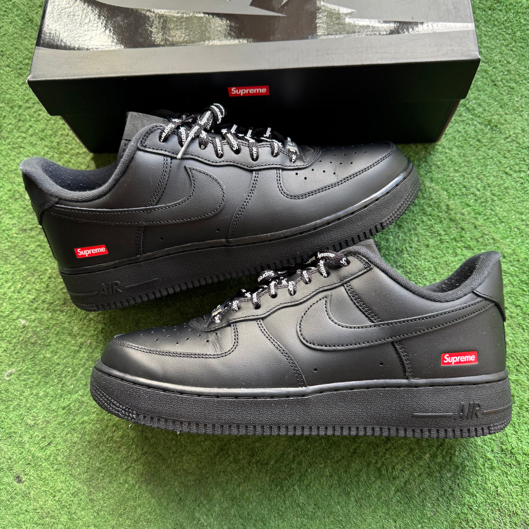 Nike Supreme Black Air Force 1s Size 10.5