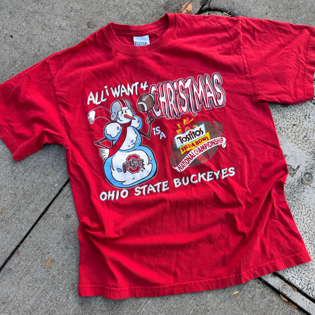 Vintage Ohio State Christmas Tee Size L