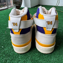 Load image into Gallery viewer, Adidas Collegiate Purple Gold Forum 84 Highs Size 7.5
