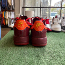 Load image into Gallery viewer, Nike Patent Leather Team Red Air Force 1s Size 10.5
