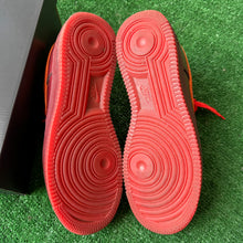 Load image into Gallery viewer, Nike Patent Leather Dark Team Red Air Force 1s Size 9.5
