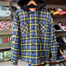 Load image into Gallery viewer, Off White Hooded Flannel Size M
