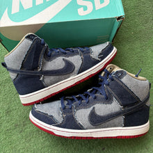 Load image into Gallery viewer, Nike Reese Forbes Denim High Dunks Size 9.5

