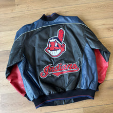 Load image into Gallery viewer, Vintage Cleveland Indians Leather Jacket Size L
