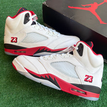 Load image into Gallery viewer, Jordan Black Tongue Fire Red 5s Size 14
