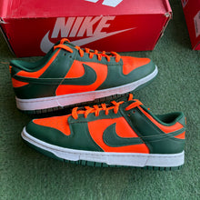 Load image into Gallery viewer, Nike Miami Hurricanes Low Dunks Size 10
