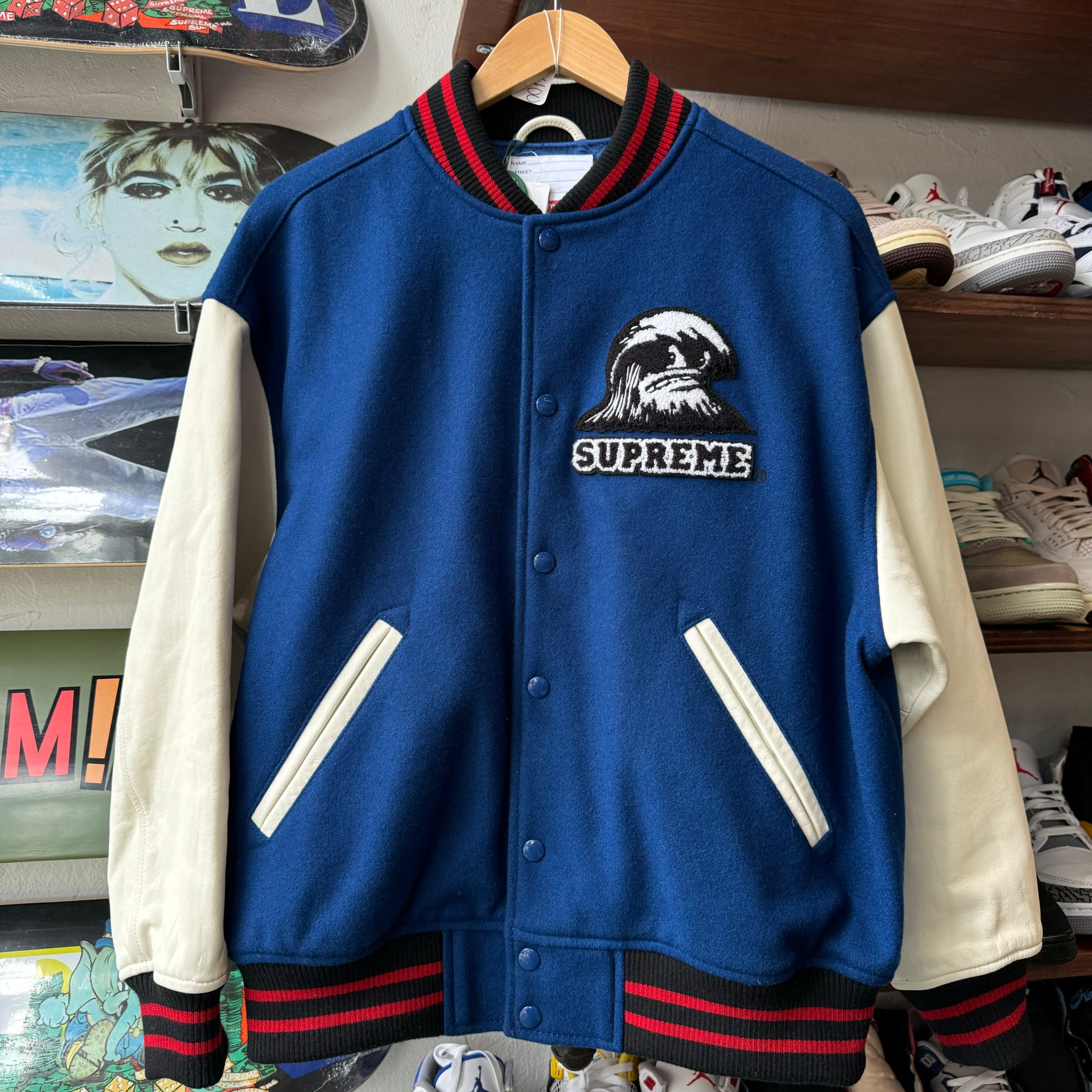 Supreme Wave Varsity Jacket Size S – My Cuzin Vintage Cleveland