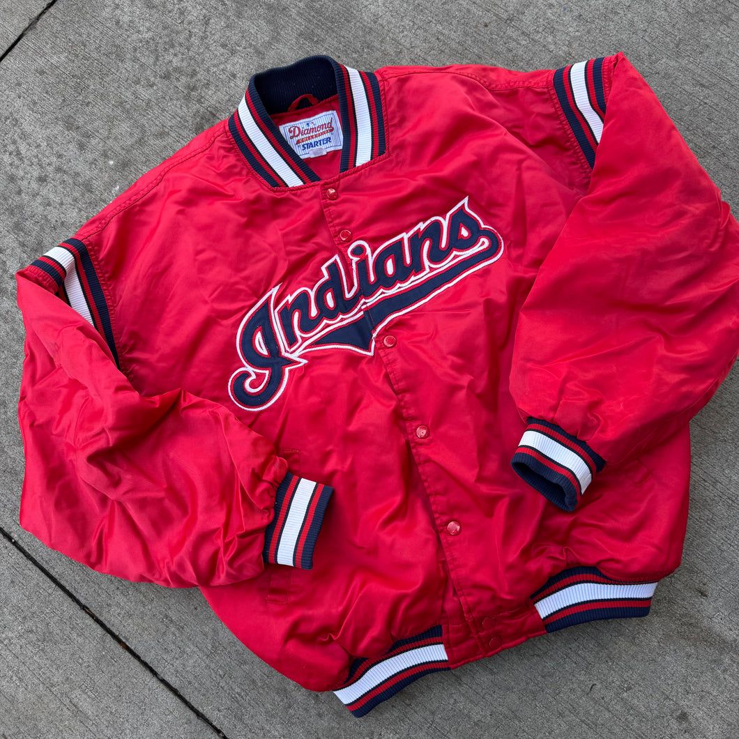 Vintage Cleveland Indians Starter Satin Jacket Size XL
