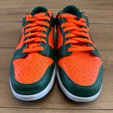 Load image into Gallery viewer, Nike University of Miami Low Dunks Size 9.5
