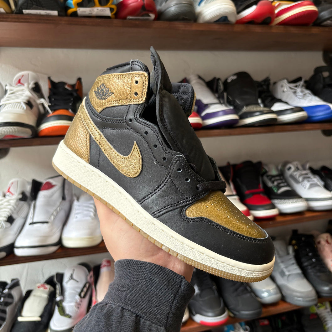 Jordan Black Metallic Gold High 1s Size 7Y