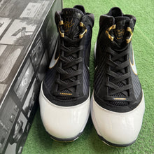 Load image into Gallery viewer, Nike LeBron Black White Gold 7s Size 11
