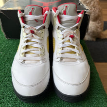 Load image into Gallery viewer, Jordan Silver Tongue Fire Red 5s Size 9.5
