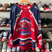 Load image into Gallery viewer, Supreme Rhinestone Hockey Jersey Size M

