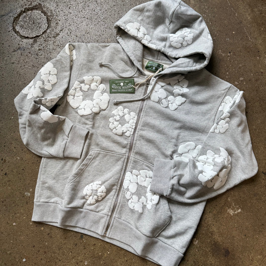 Denim Tears Grey Zip Up Hoodie