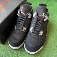 Load image into Gallery viewer, Jordan Black Canvas 4s Size 11.5

