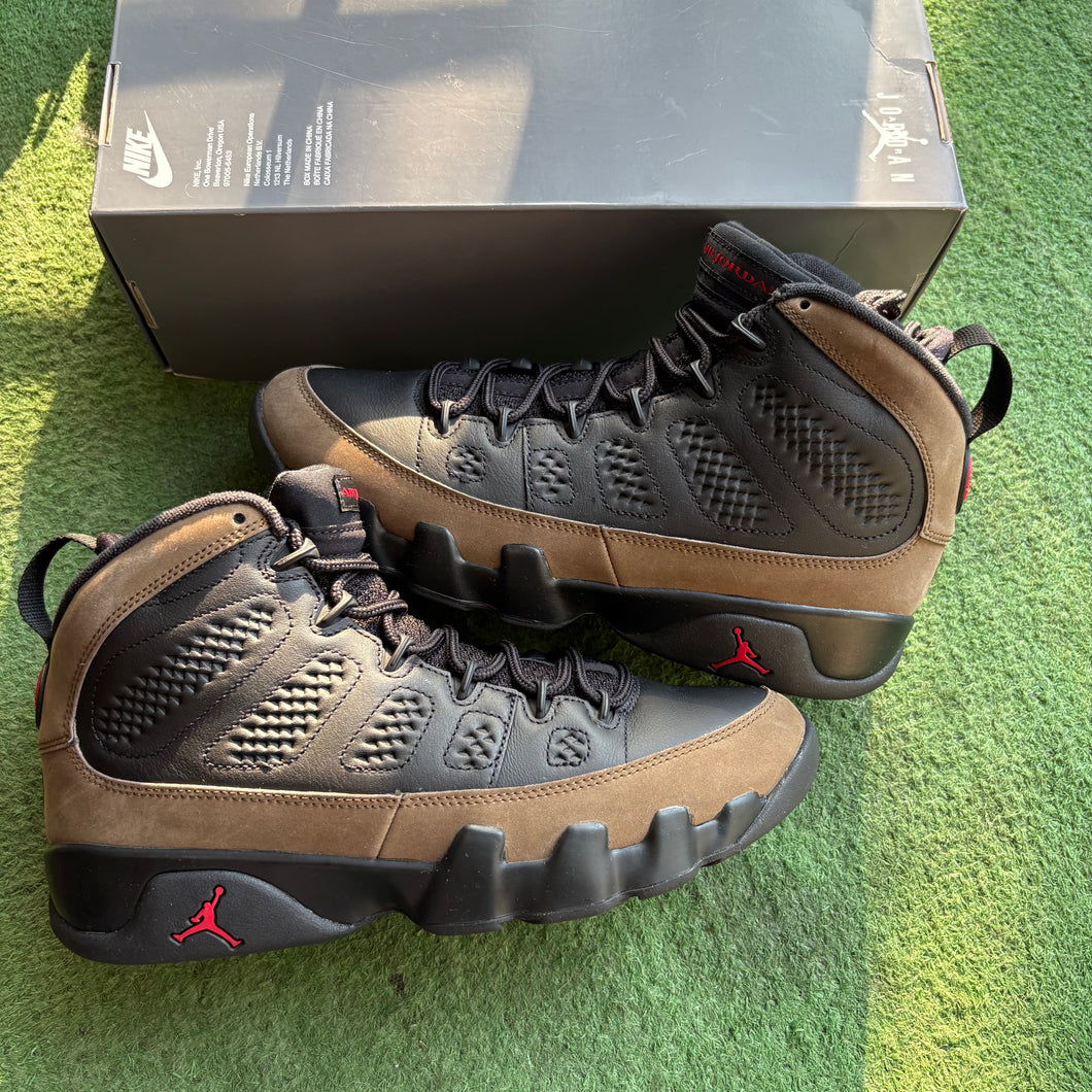Jordan Olive 9s Size 8
