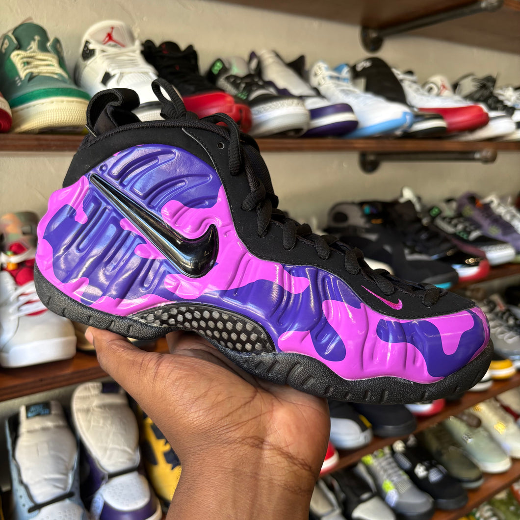 Nike Purple Camo Foamposite Pros Size 8.5