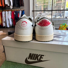 Load image into Gallery viewer, Jordan Medium Olive Low 1s Size 10.5
