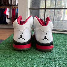 Load image into Gallery viewer, Jordan Black Tongue Fire Red 5s Size 9
