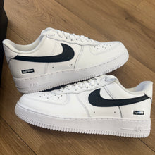 Load image into Gallery viewer, Nike Supreme White Black Air Force 1s Size 8.5
