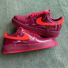 Load image into Gallery viewer, Nike Patent Leather Team Red Air Force 1s Size 10.5
