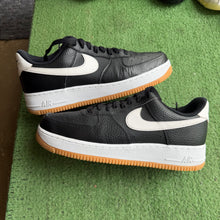 Load image into Gallery viewer, Nike Black White Gum Air Force 1s Size 9.5
