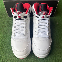 Load image into Gallery viewer, Jordan Fire Red 5s Size 7Y

