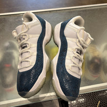 Load image into Gallery viewer, Jordan Navy Snakeskin Low 11s Size 11.5
