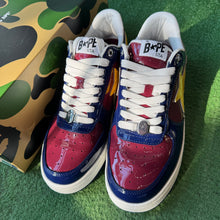 Load image into Gallery viewer, Bape Maroon Navy Bape STAs Size 10
