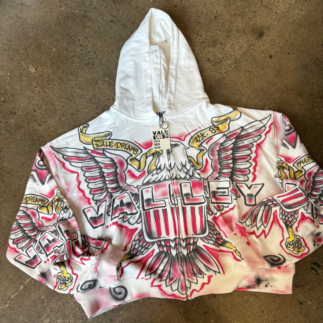Vale Flag Zip Up Hoodie Size XL