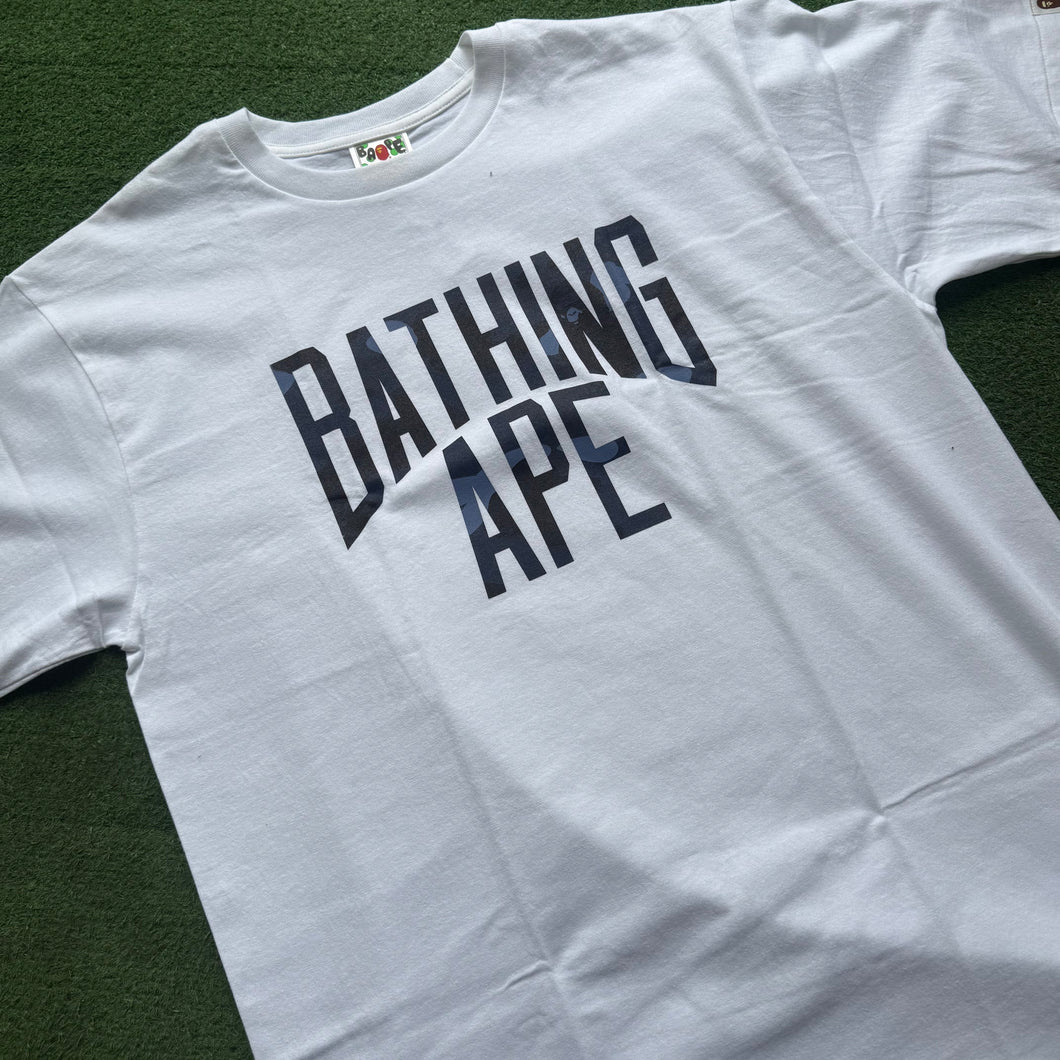 Bape Blue Camo Spell Out Tee Size XL