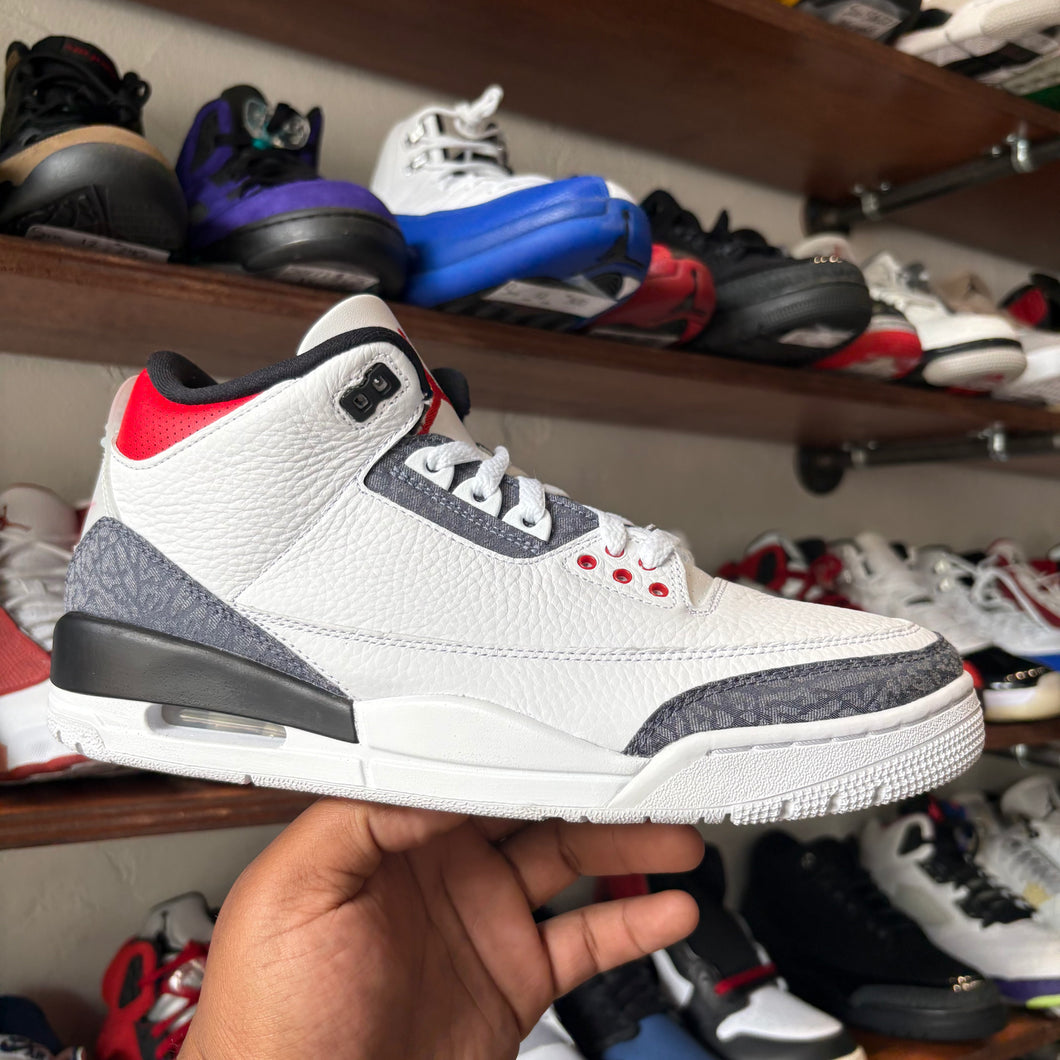 Jordan Fire Red Denim 3s Size 10.5