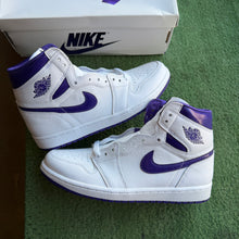 Load image into Gallery viewer, Jordan Metallic Purple 1s Size 9.5W/8M
