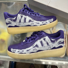 Load image into Gallery viewer, Nike Purple Skeleton Halloween Air Force 1s Size 9.5
