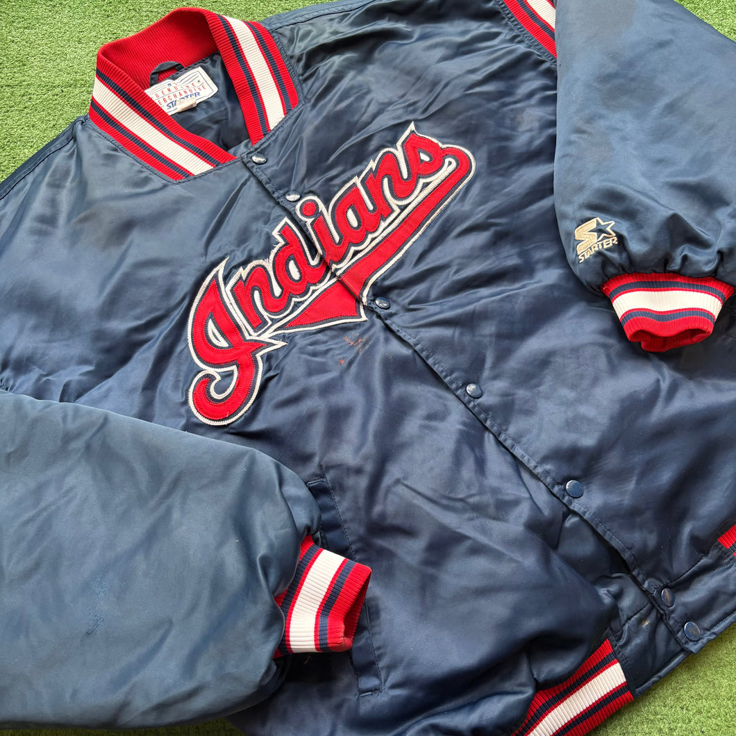 Vintage Cleveland Indians Starter Satin Jacket Size XXL