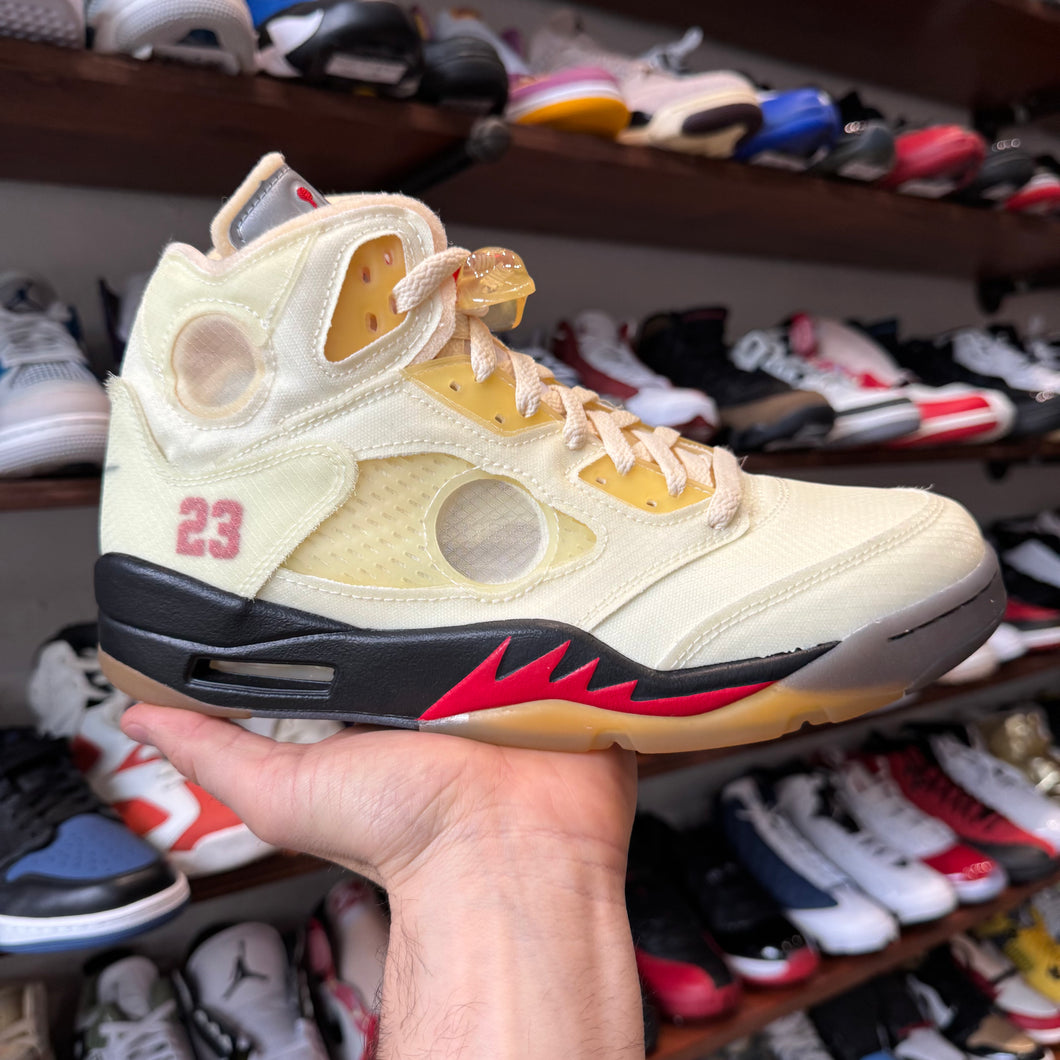 Jordan Off White Sail 5s Size 9