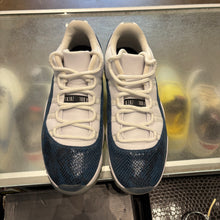 Load image into Gallery viewer, Jordan Navy Snakeskin Low 11s Size 11.5

