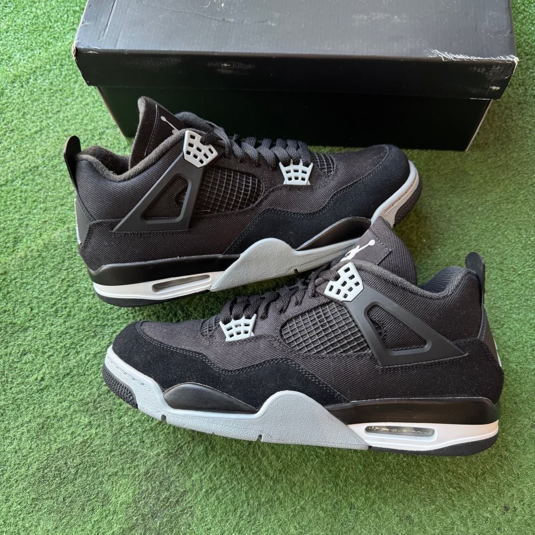 Jordan Black Canvas 4s Size 11.5
